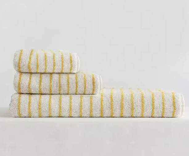 Sunshine Set — yellow striped towel set